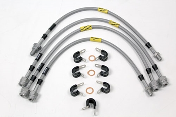 Bremseslange sæt i rustfri stål med armerede teflonslanger til Land Rover Defender 2004+